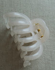 Large white Claw Clip for thick hair