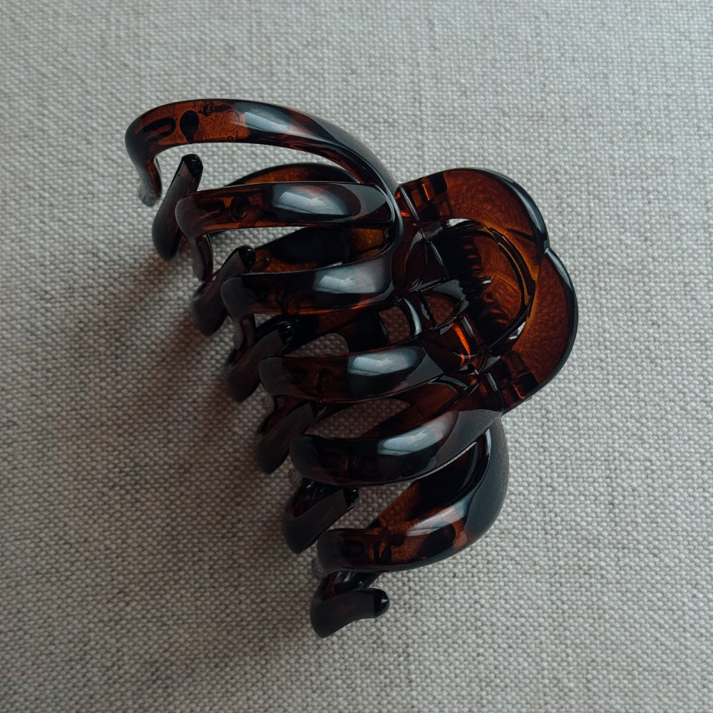 Large brown strong hold hair clip for thick hair