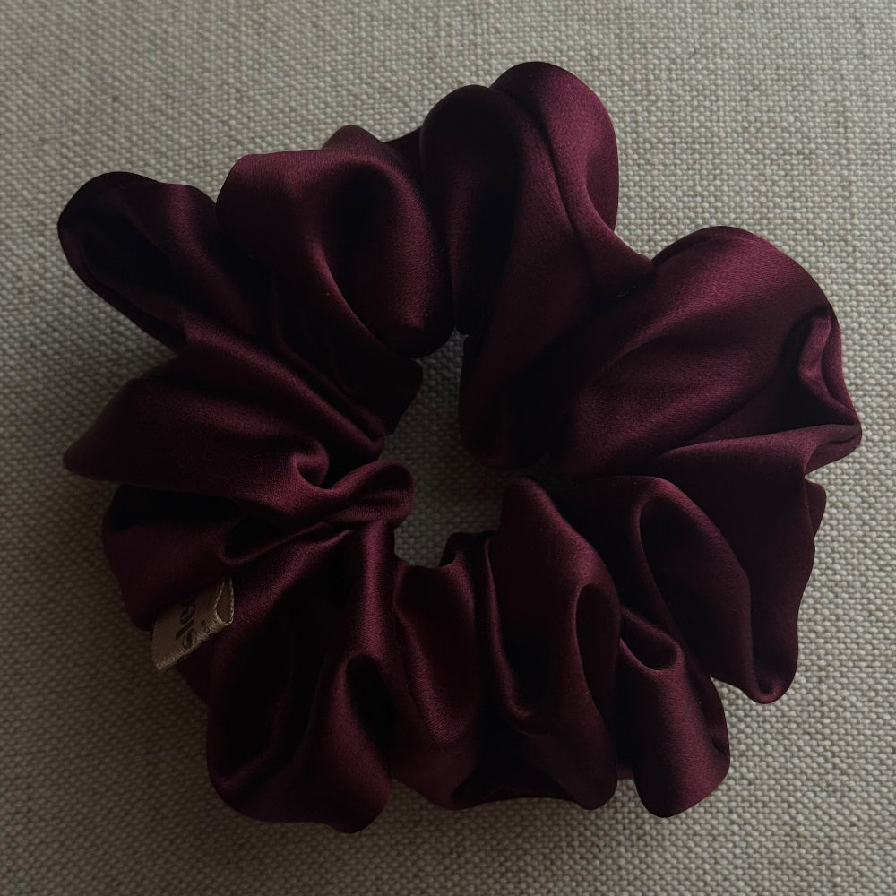 Burgundy Scrunchie made of Premium Mulberry Silk