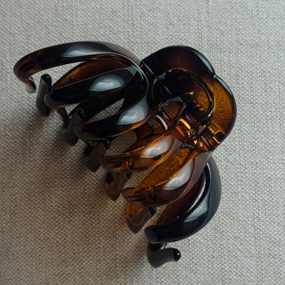 Large Brown Strong Hold Hair Clip For thick hair 