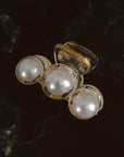 Strong hold elegant pearl claw clips for bridal hair 