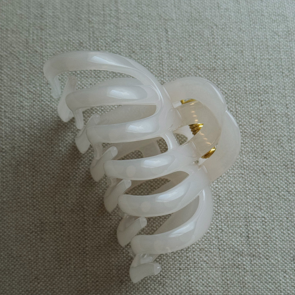 Large white Claw Clip for thick hair 